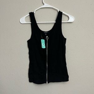 Black zipper tank top